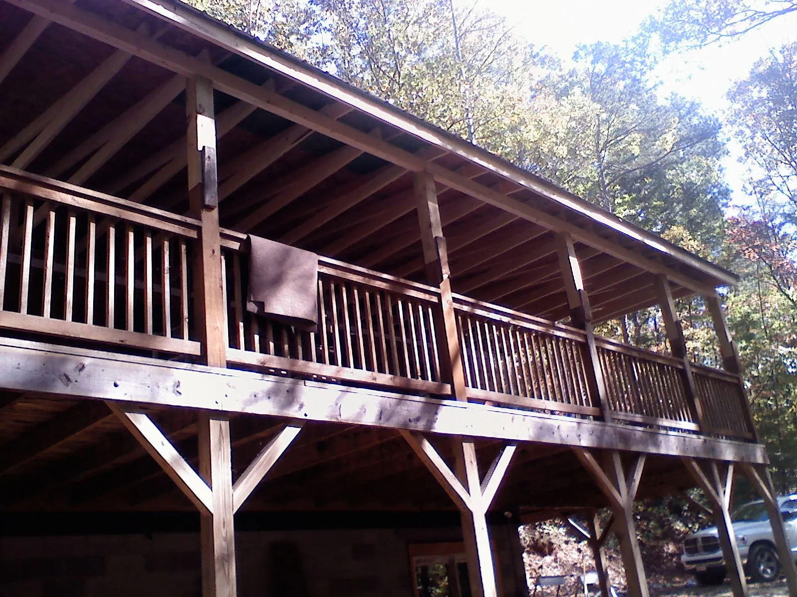 Timber framing under a new elevated porch and deck — Roof Leak Repair in Forestburgh by Roofing Brothers